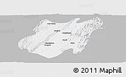 Gray Panoramic Map of Pinlebu, single color outside