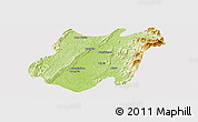 Physical Panoramic Map of Pinlebu, cropped outside