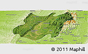 Satellite Panoramic Map of Pinlebu, physical outside