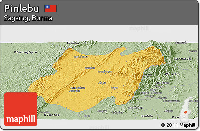 Savanna Style Panoramic Map of Pinlebu