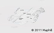 Silver Style Panoramic Map of Pinlebu, single color outside
