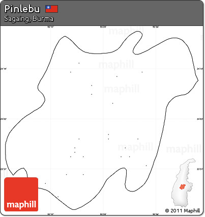 Blank Simple Map of Pinlebu, cropped outside, no labels