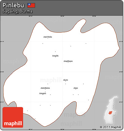 Gray Simple Map of Pinlebu, cropped outside
