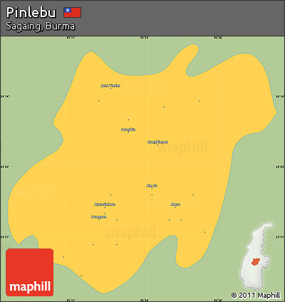 Savanna Style Simple Map of Pinlebu, single color outside