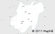 Silver Style Simple Map of Pinlebu, single color outside