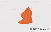 Political 3D Map of Salingyi, cropped outside