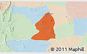 Political 3D Map of Salingyi, lighten