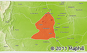 Political 3D Map of Salingyi, physical outside