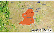 Political 3D Map of Salingyi, satellite outside