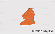Political 3D Map of Salingyi, single color outside