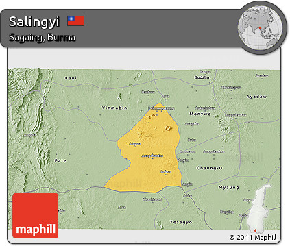 Savanna Style 3D Map of Salingyi