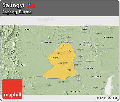 Savanna Style 3D Map of Salingyi