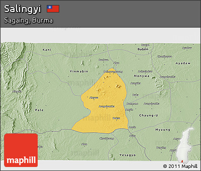 Savanna Style 3D Map of Salingyi