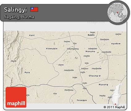 Shaded Relief 3D Map of Salingyi