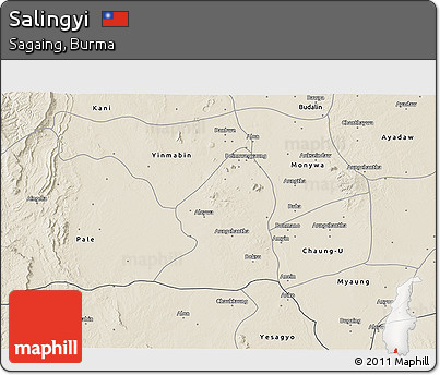 Shaded Relief 3D Map of Salingyi
