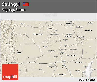 Shaded Relief 3D Map of Salingyi