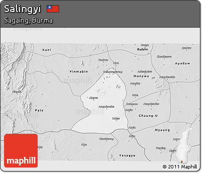 Silver Style 3D Map of Salingyi
