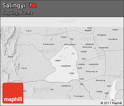 Silver Style 3D Map of Salingyi