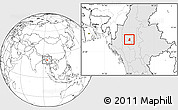 Blank Location Map of Salingyi, highlighted country