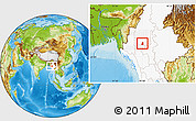 Physical Location Map of Salingyi, highlighted country