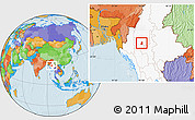 Political Location Map of Salingyi, highlighted country