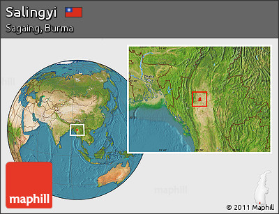 Satellite Location Map of Salingyi