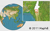 Satellite Location Map of Salingyi, highlighted parent region