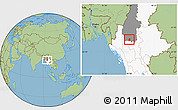 Savanna Style Location Map of Salingyi, highlighted country, highlighted parent region