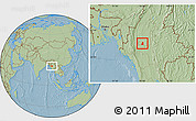 Savanna Style Location Map of Salingyi, hill shading