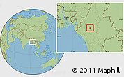 Savanna Style Location Map of Salingyi