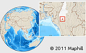 Shaded Relief Location Map of Salingyi, highlighted parent region