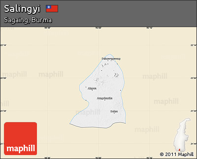 Classic Style Map of Salingyi, single color outside