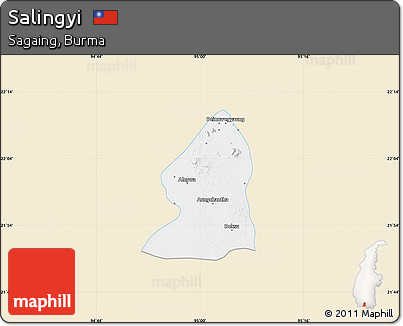 Classic Style Map of Salingyi, single color outside