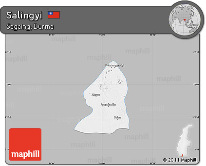 Gray Map of Salingyi, single color outside