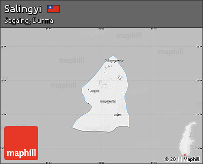 Gray Map of Salingyi, single color outside