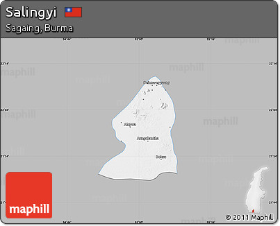 Gray Map of Salingyi, single color outside