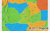 Physical Map of Salingyi, political outside