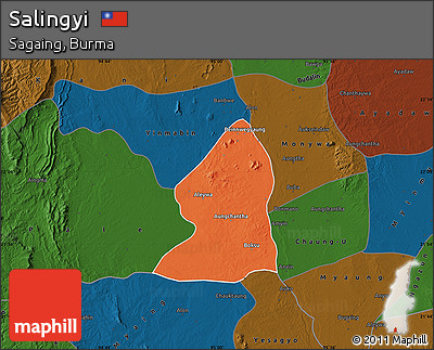 Political Map of Salingyi, darken