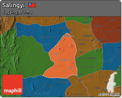Political Map of Salingyi, darken