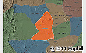 Political Map of Salingyi, darken, semi-desaturated