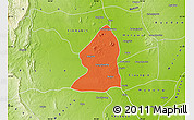 Political Map of Salingyi, physical outside