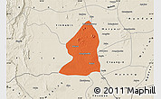Political Map of Salingyi, shaded relief outside