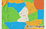 Shaded Relief Map of Salingyi, political outside