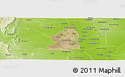 Satellite Panoramic Map of Salingyi, physical outside