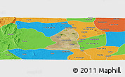 Satellite Panoramic Map of Salingyi, political outside