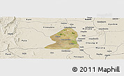 Satellite Panoramic Map of Salingyi, shaded relief outside