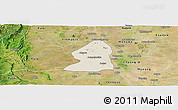 Shaded Relief Panoramic Map of Salingyi, satellite outside
