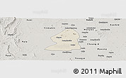 Shaded Relief Panoramic Map of Salingyi, semi-desaturated