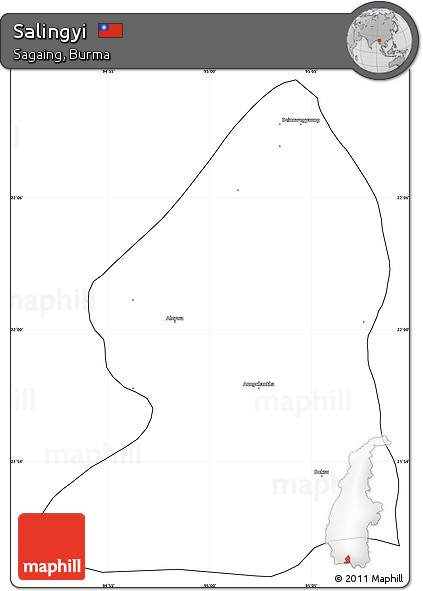 Blank Simple Map of Salingyi, cropped outside
