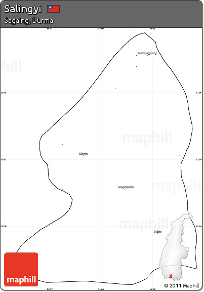 Blank Simple Map of Salingyi, cropped outside